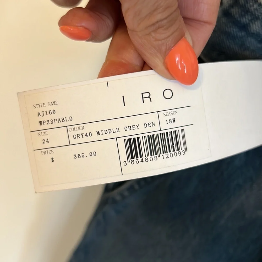 Iro Pablo Middle Gray Denim Paperbag Waist D Ring Jeans
